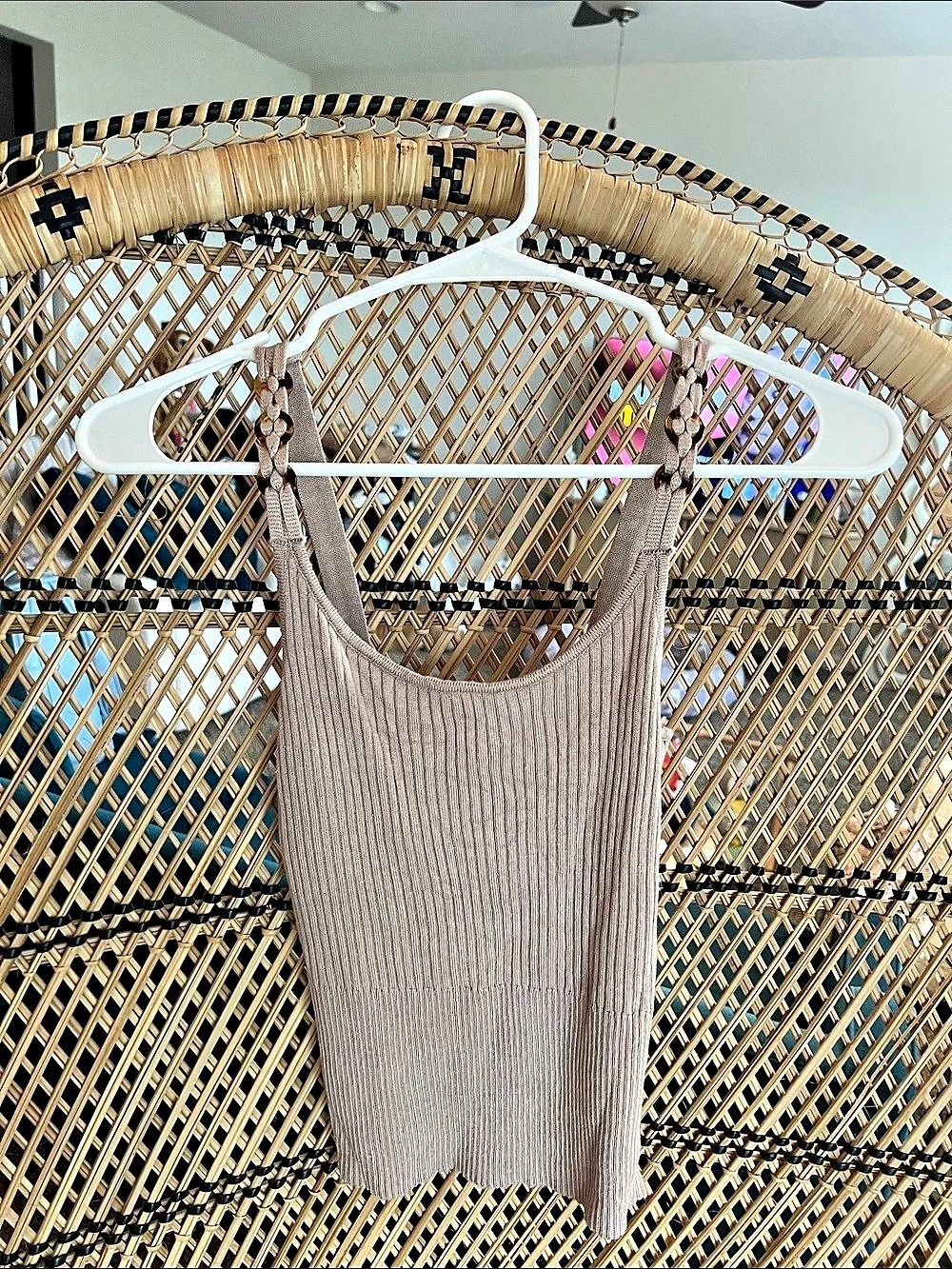 heartloom Marone Top Ribbed Tank Brown Small